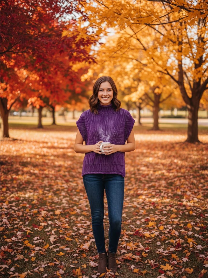 She+Sky Sleeveless Sweater Purple