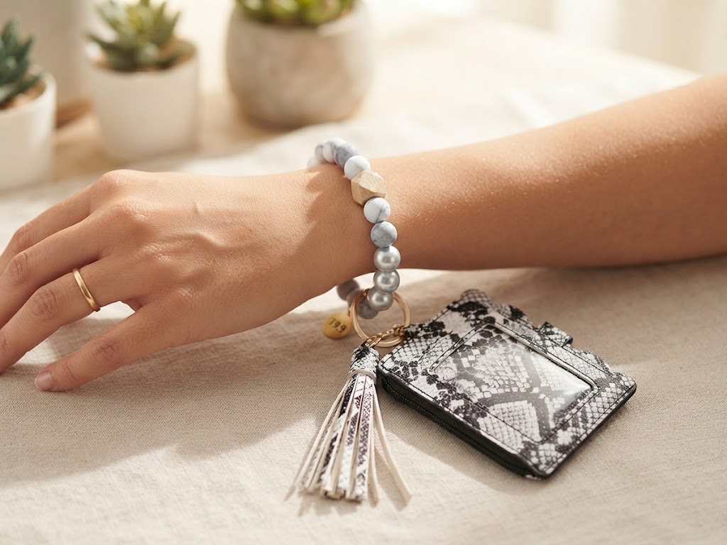 Beaded Bangle Wallet-Wristlet