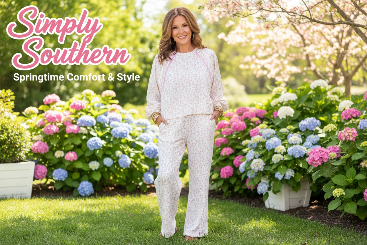 Simply Southern Blush Flower Pants