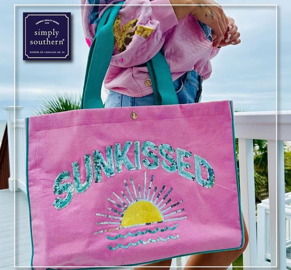 EMBROIDERED SEQUIN TOTE SUNKISSED