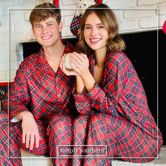 WOMENS PJ BUTTON DOWN PLAID