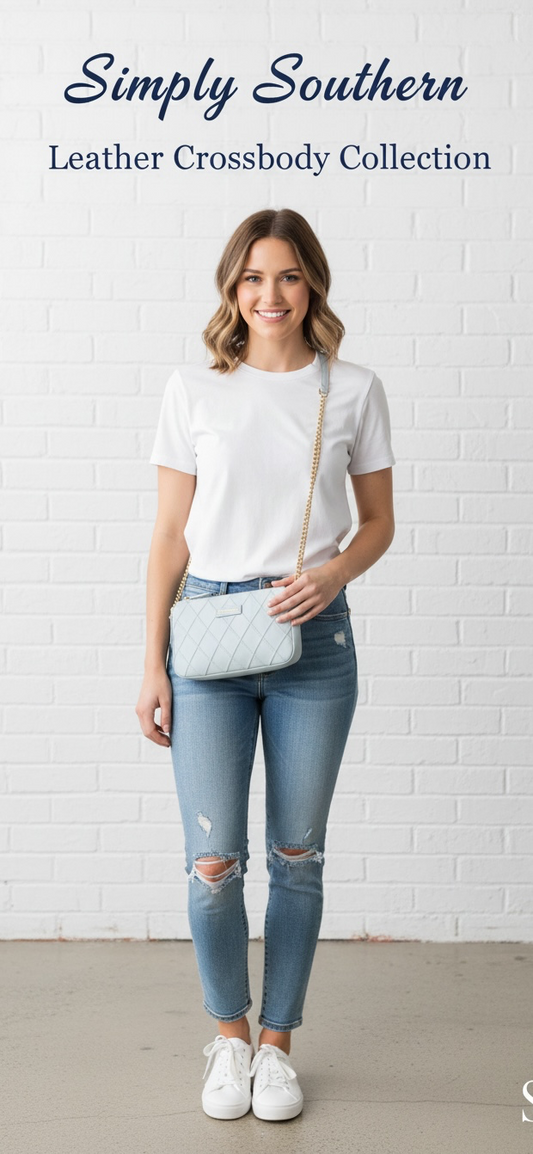 SIMPLY SOUTHERN QUILTED LEATHER CROSSBODY-MINT