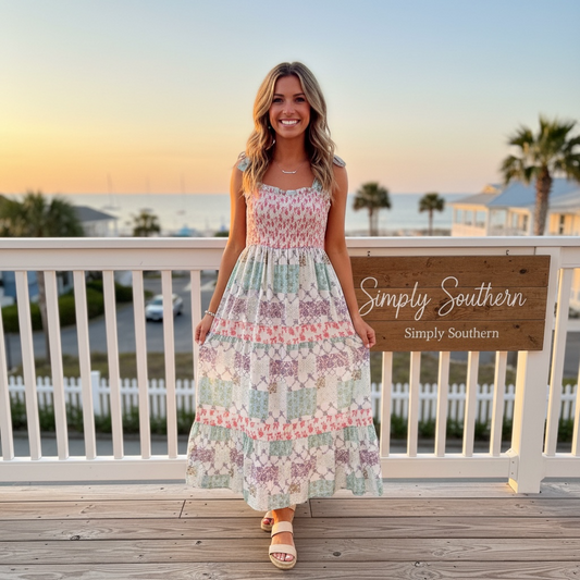Simply Southern Tie Dress Patchwork