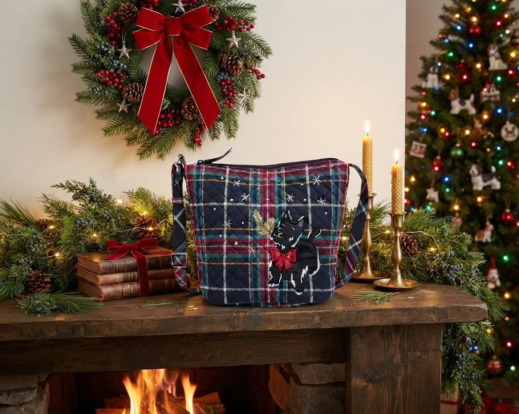 VERA BRADLEY BUCKET CROSSBODY SCOTTIE DOG