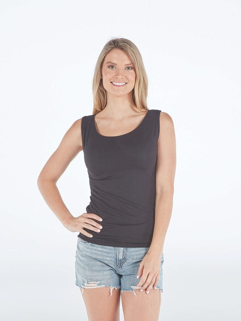 SIMPLY SOUTHERN DBLYR TANK BLACK