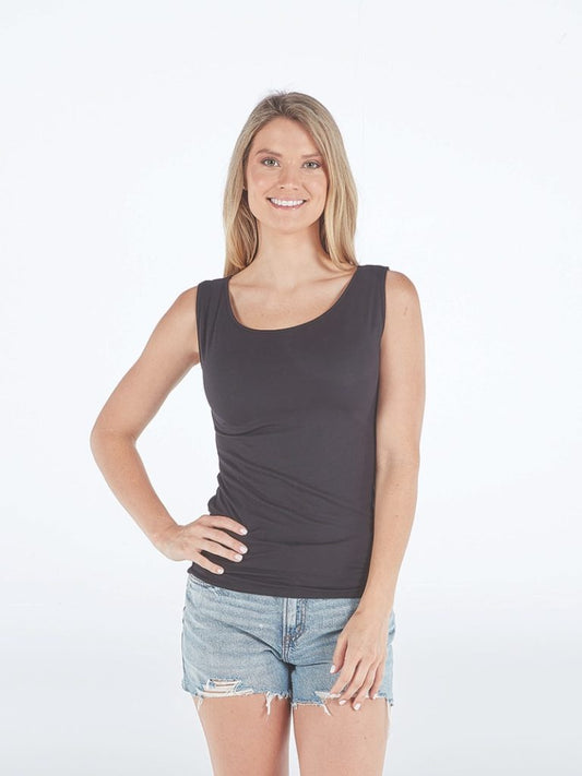 SIMPLY SOUTHERN DBLYR TANK BLACK