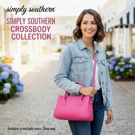 Simply Southern Leather Handle Crossbody Pink