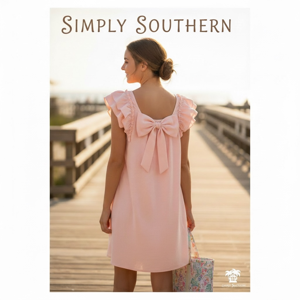 Simply Southern Bow Dress Pink