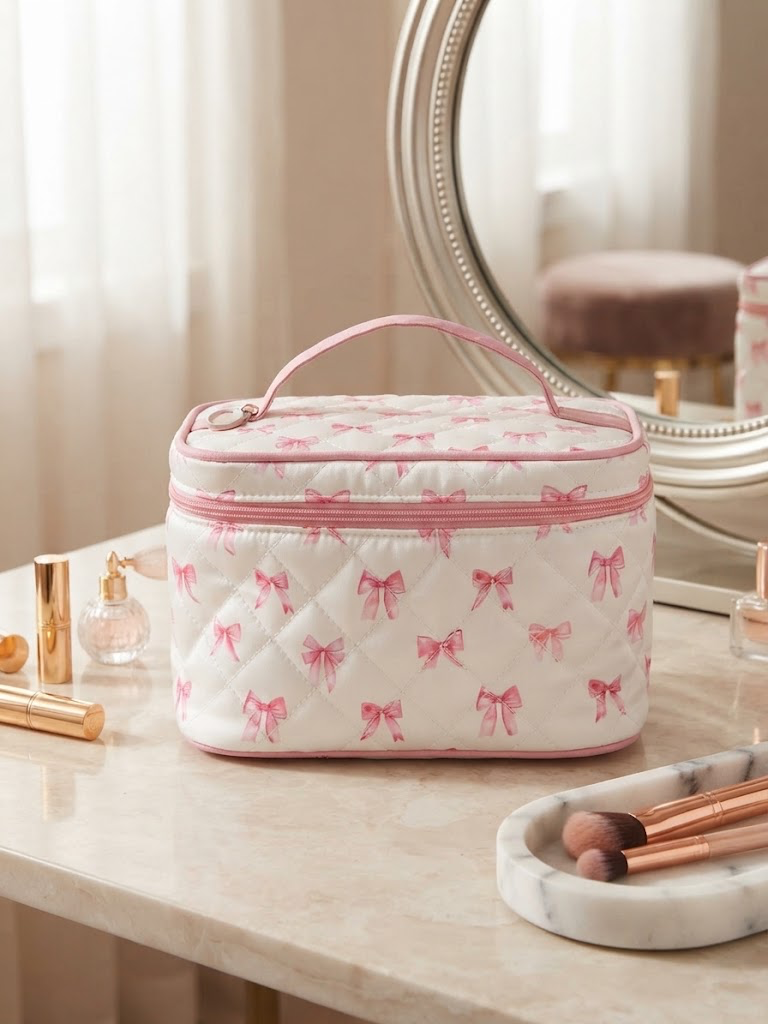 Cosmetic Bag Pink Bow