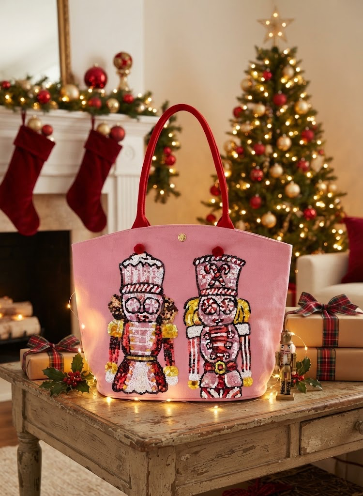 SIMPLY SOUTHERN SEQUIN TOTE NUTCRACKER