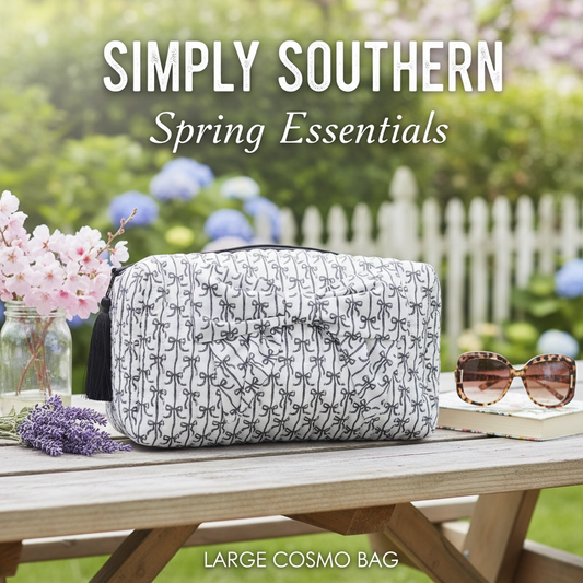 Simply Southern Large Cosmo Bag Black Bow