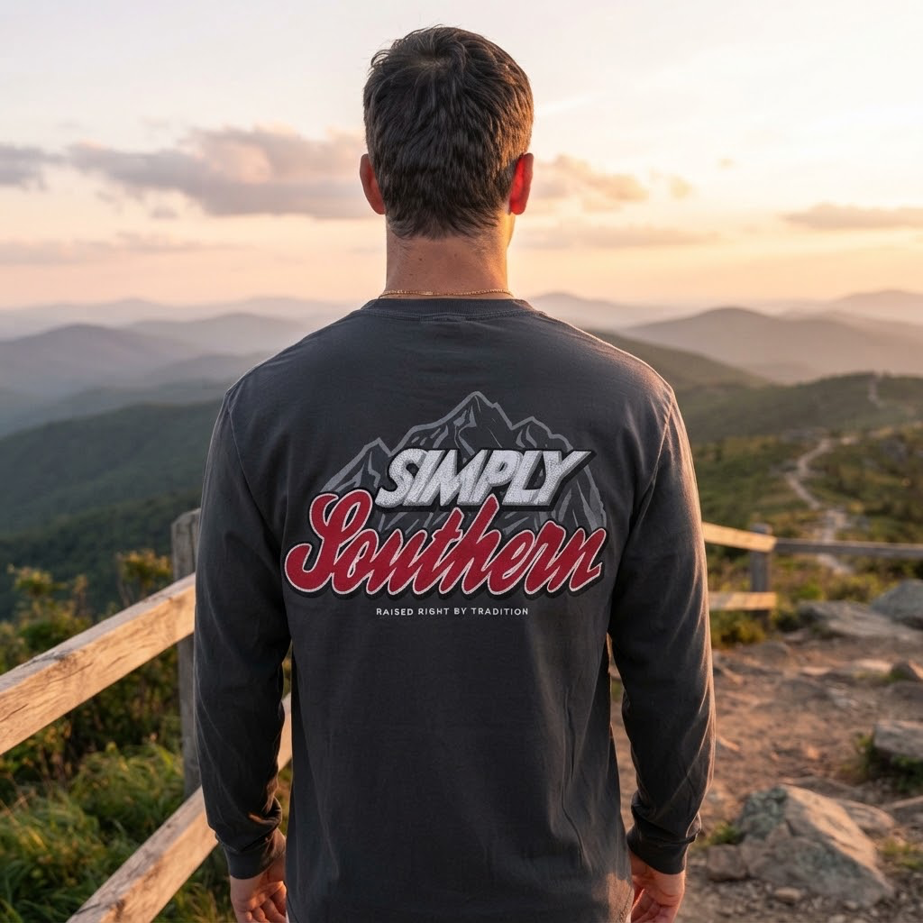 MOUNTAIN LOGO MENS LONG SLEEVE TEE