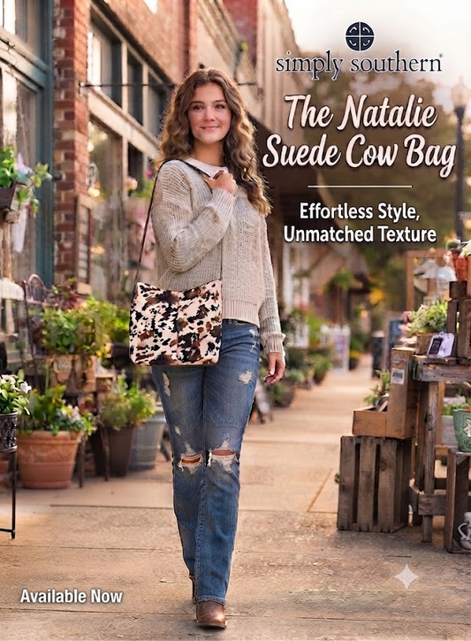 Simply Southern The Natalie Suede Cow Bag
