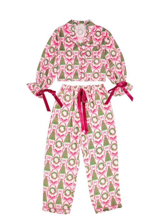 Simply Southern Holiday PJ Set Green & Pink