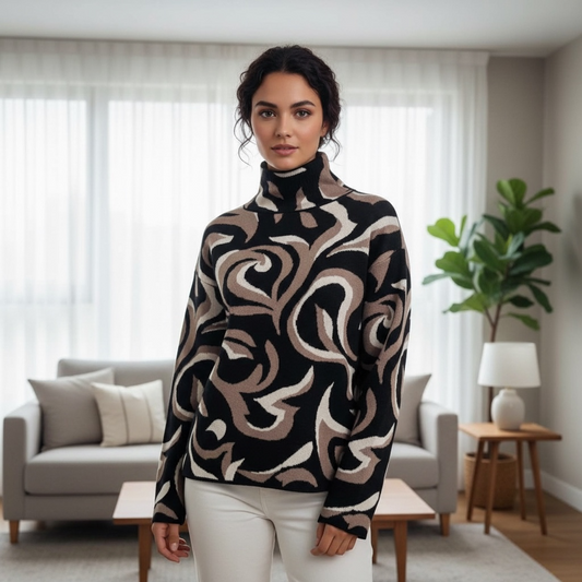 Black Swirl Sweater