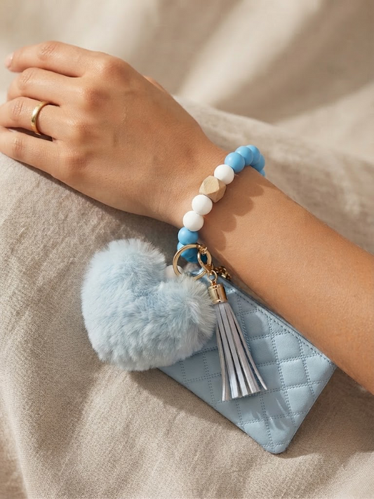 Beaded Bangle Heart Wristlet