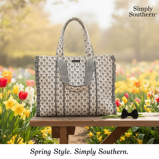 Simply Southern Quilted Tote Black Bow