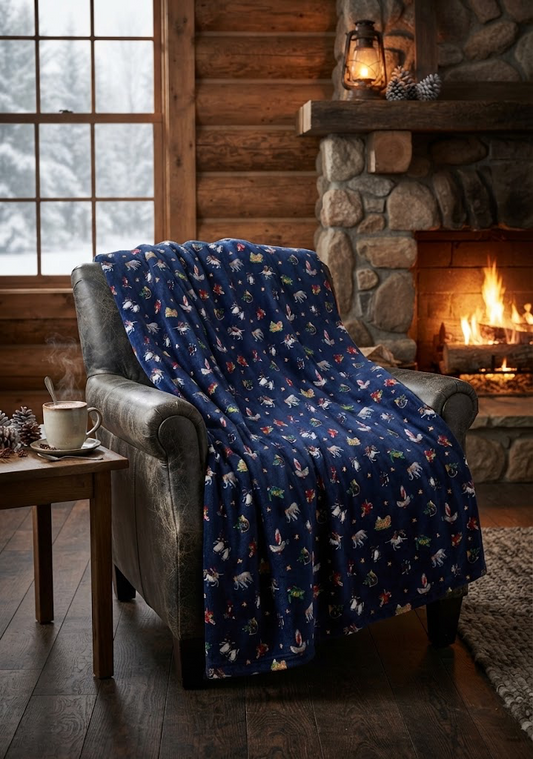 VERA BRADLEY BLANKET SNOW GLOBE MOTIFS