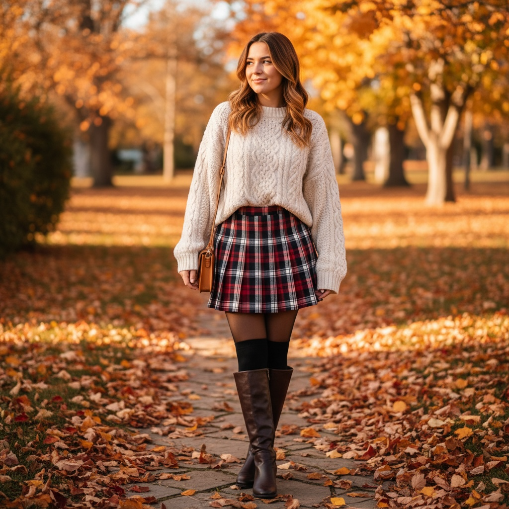 Simply Southern Red Plaid Pleated Skirt