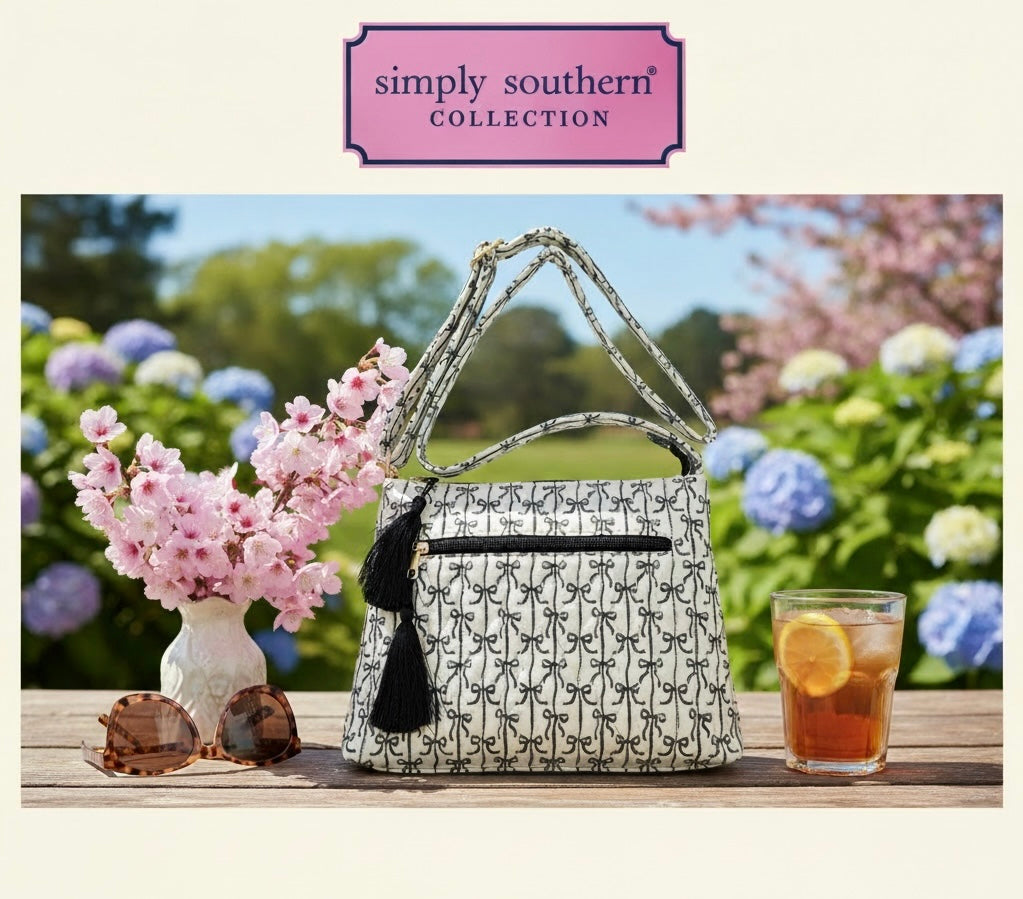 Simply Southern Quilted Crossbody Black Bow