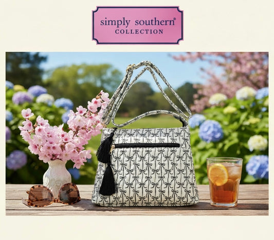 Simply Southern Quilted Crossbody Black Bow