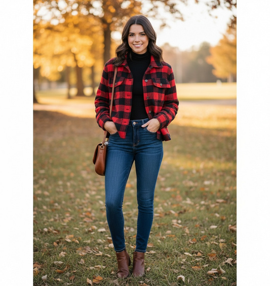 SIMPLY SOUTHERN JACKET SHACKET-BUFFALO PLAID