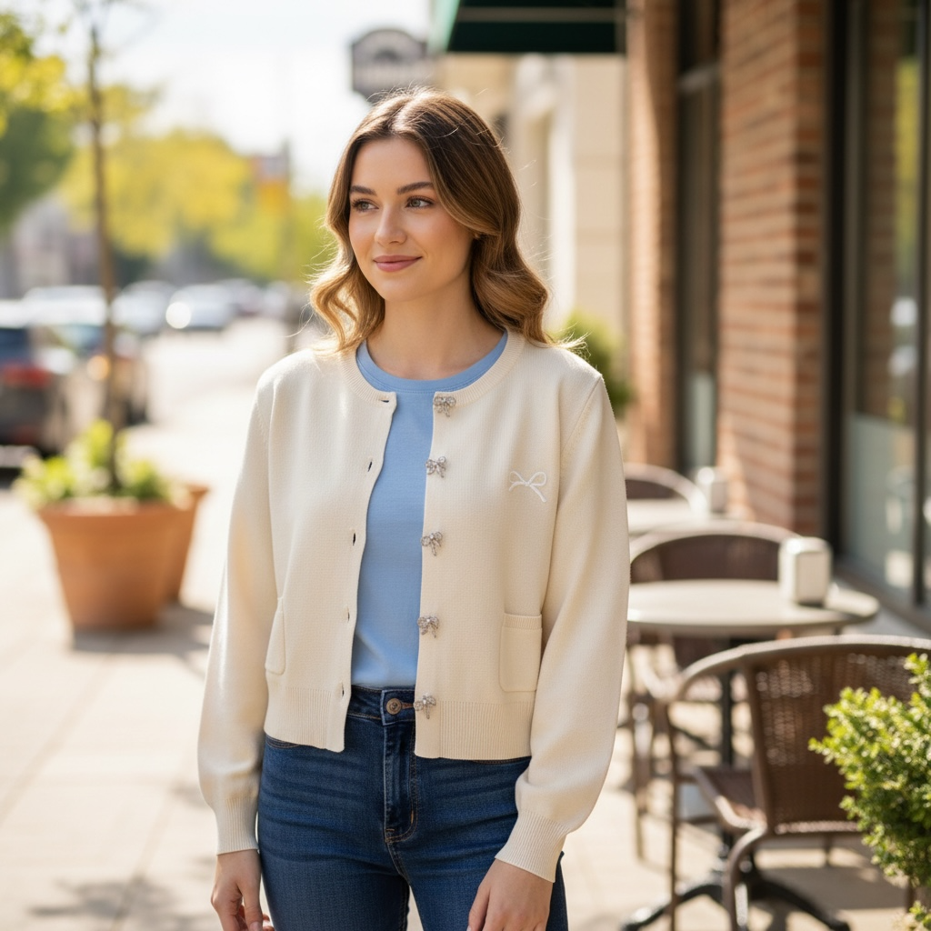 Cream Button Sweater