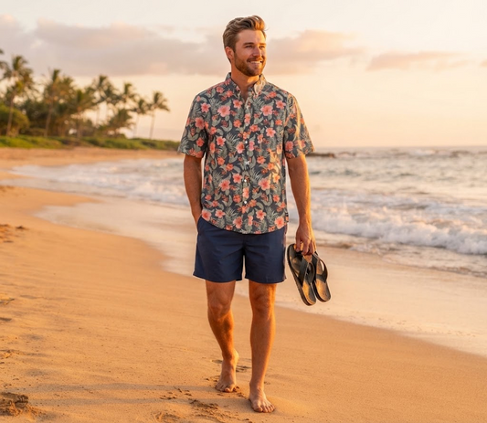 SIMPLY SOUTHERN MENS BUTTON SHIRT-HIBI