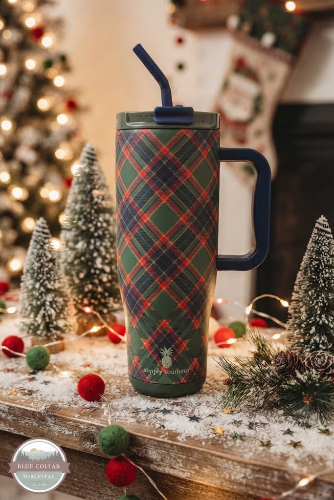 Simply Southern Holiday Tumbler Plaid