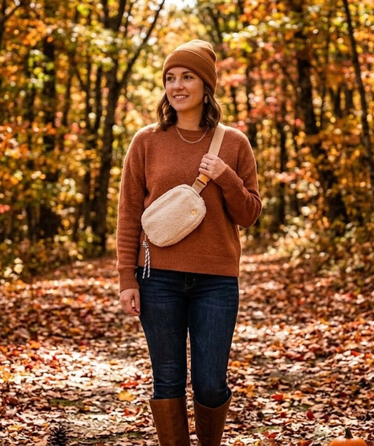 Simply Southern Ivory Sherpa Belt Bag