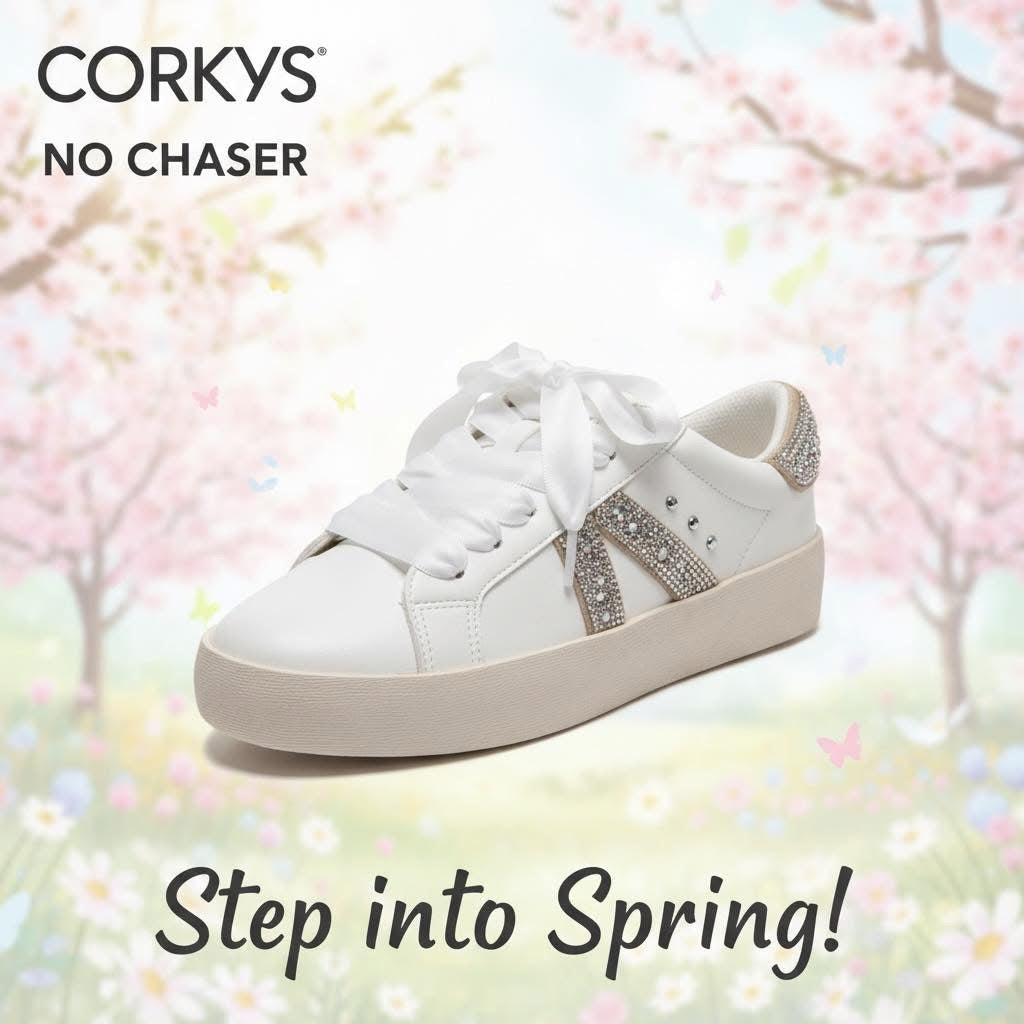 Corkys No Chaser White with Rhinestones