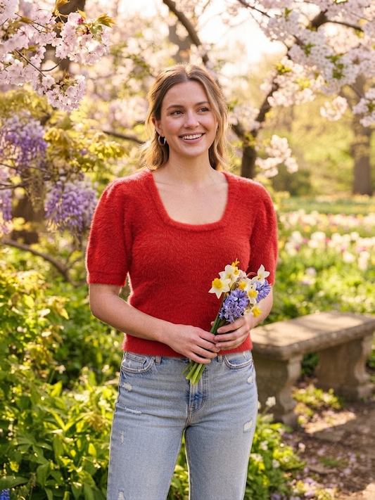 She+Sky Sweater Red