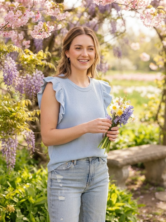 Simply Southern Tee Knit Ruffle Ice