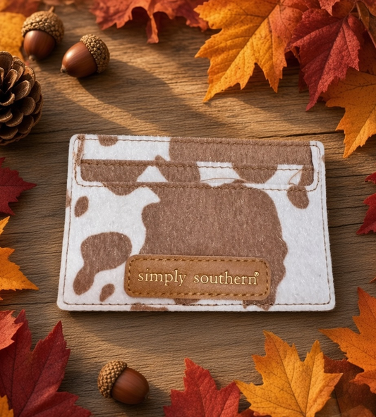 Simply Southern Brown and White Cow Print Card Holder