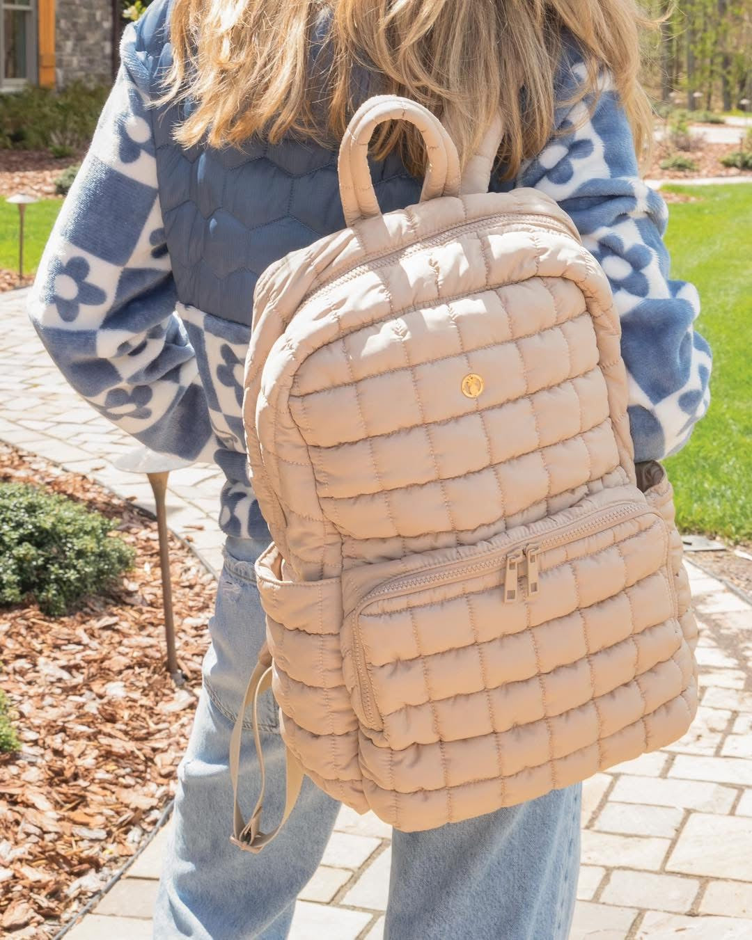 Simply Southern Puffy Backpack Tan