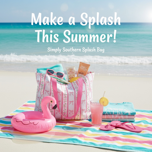 Simply Southern Splash Tote Pink Bow