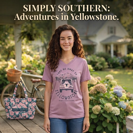 SIMPLY SOUTHERN VNECK-MOUNTAIN