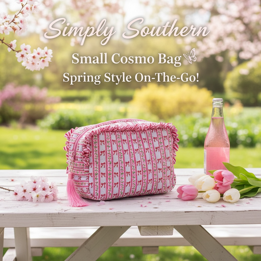 Simply Southern Small Cosmo Bag Pink Bow
