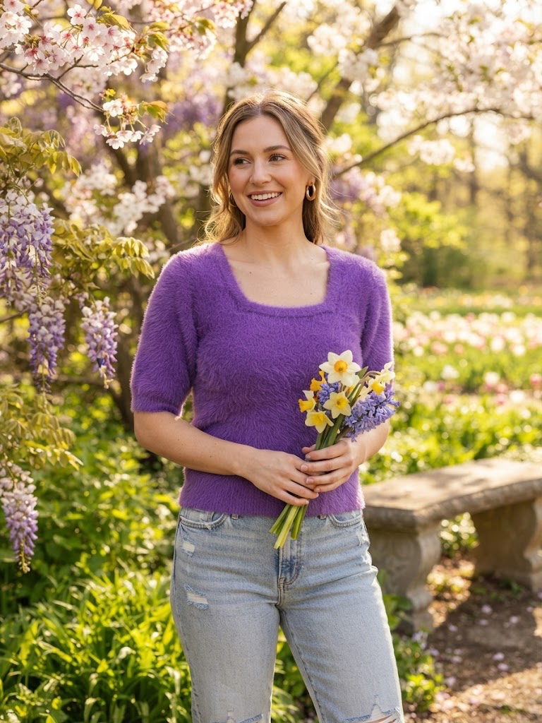 She+Sky Sweater Purple
