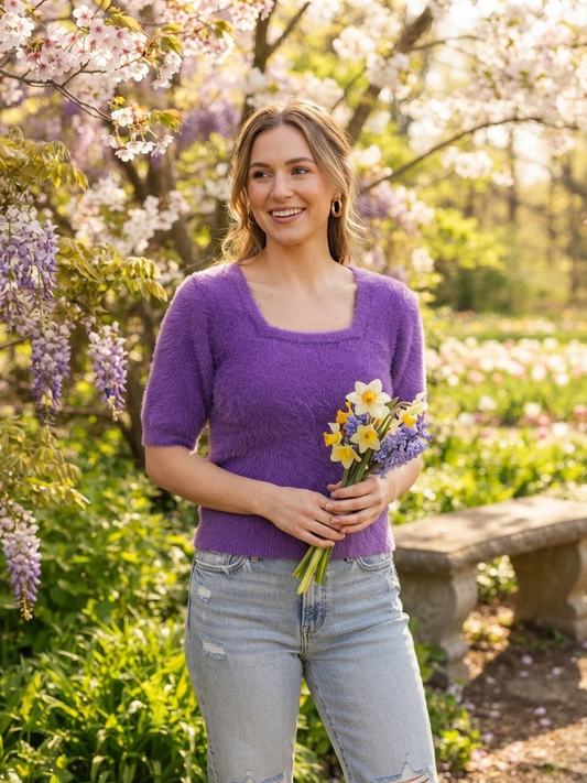 She+Sky Sweater Purple
