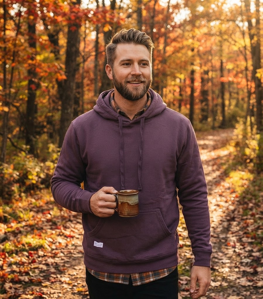 MENS DISTRESSED HOODIE-MAROON