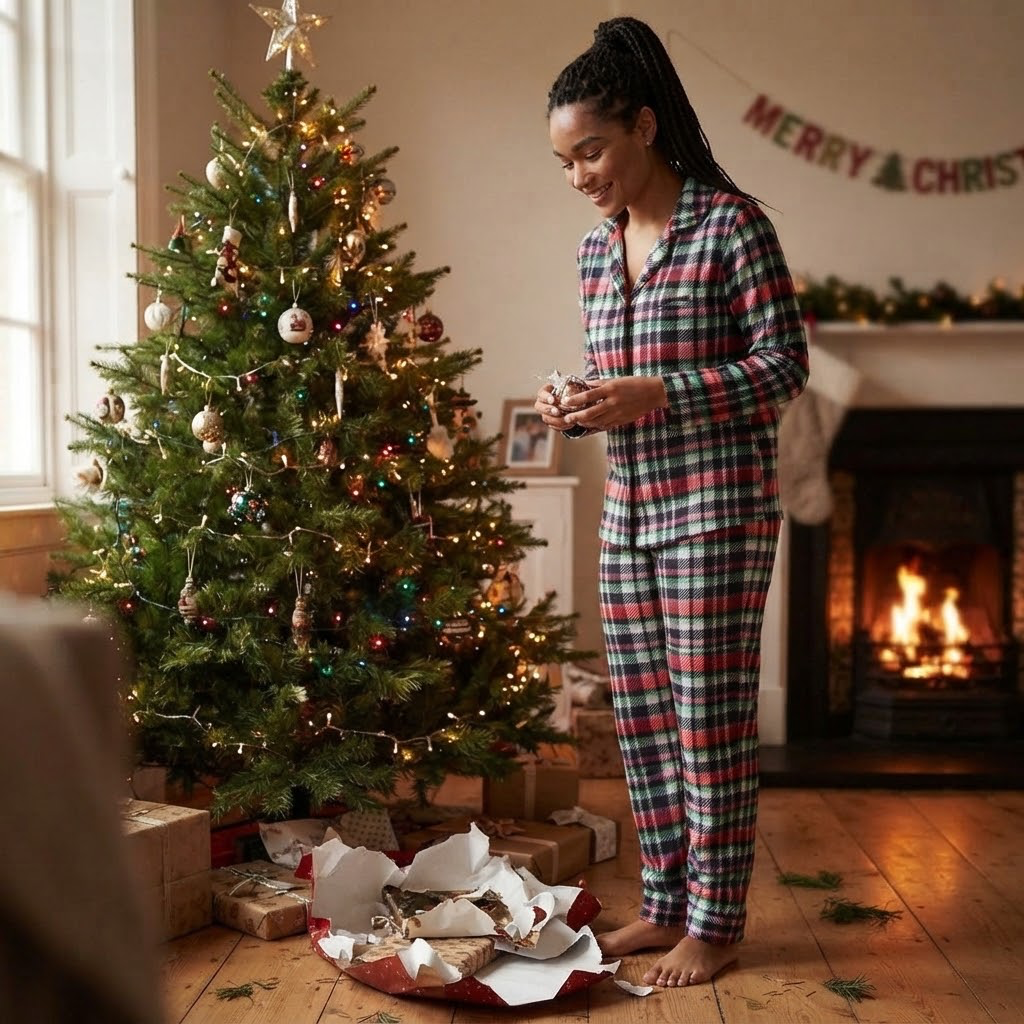 VERA BRADLEY COZY PAJAMA TOP RIBBONS PLAID