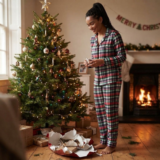 VERA BRADLEY COZY PAJAMA TOP RIBBONS PLAID
