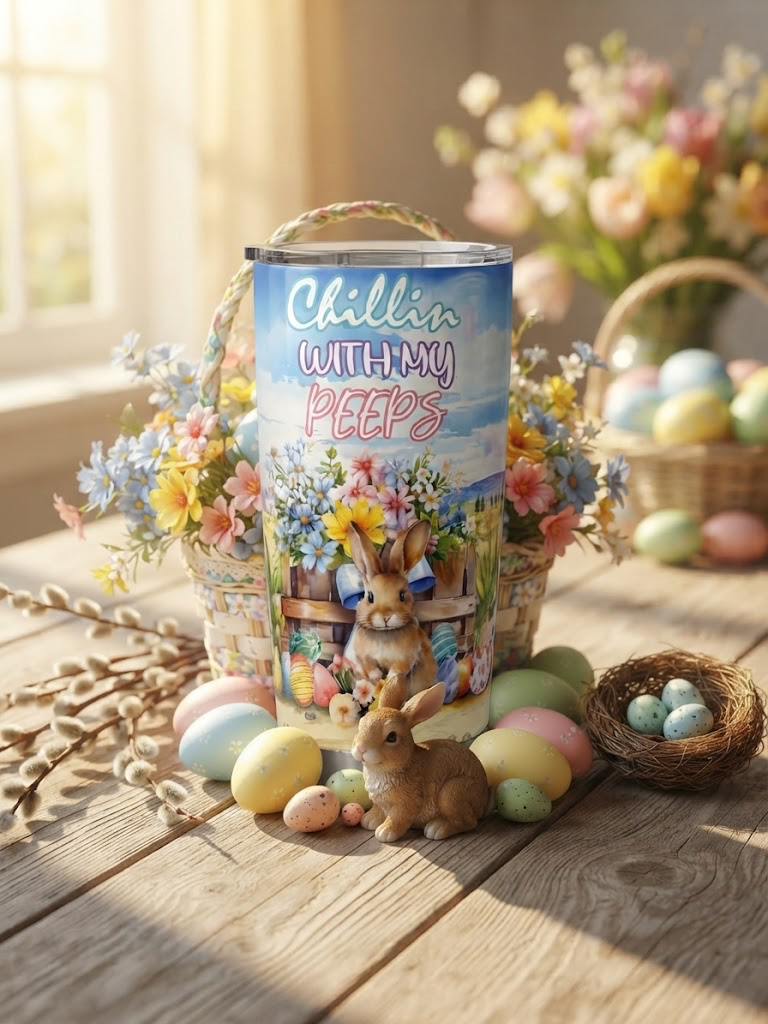 Easter Tumbler Chilin With My Peeps