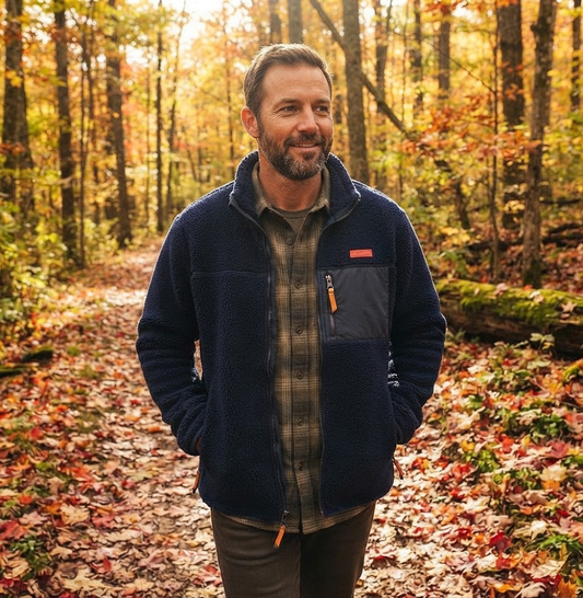 MENS SHERPA JACKET-NAVY
