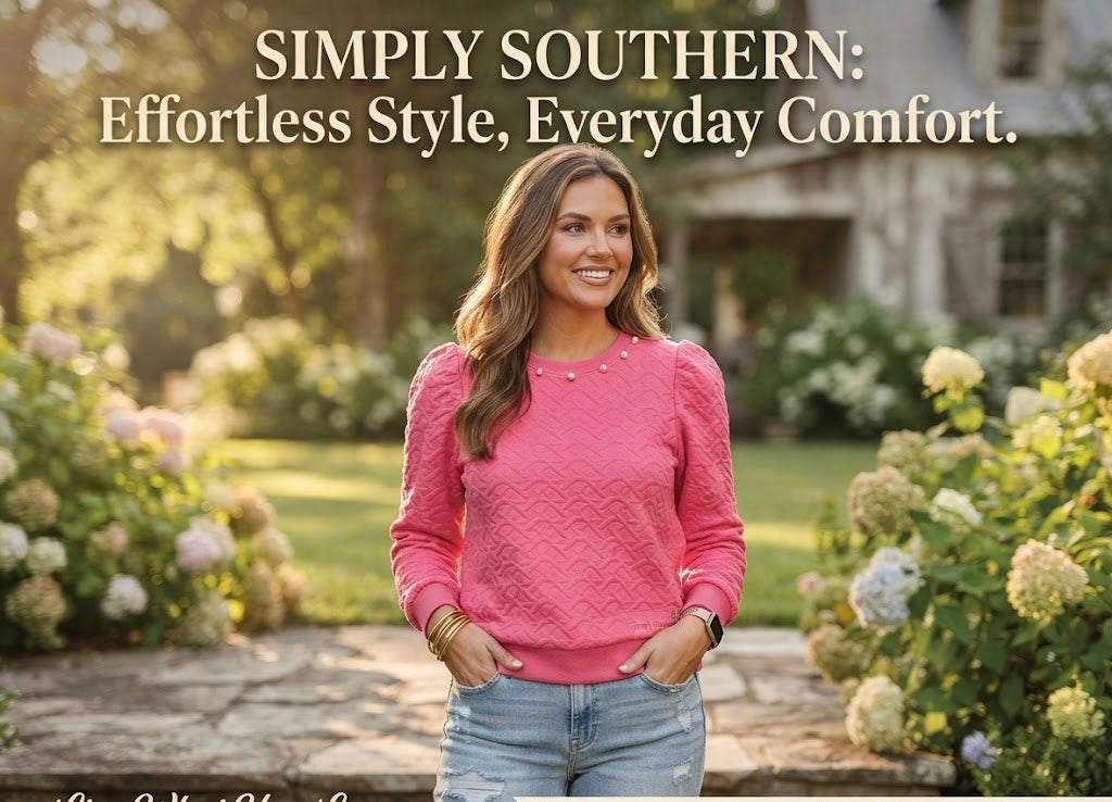 SIMPLY SOUTHERN QUILTED PINK PUFF TOP