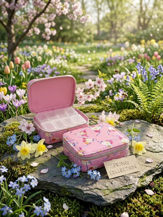 Simply Southern Small Pink Floral Zip Pill Organizer