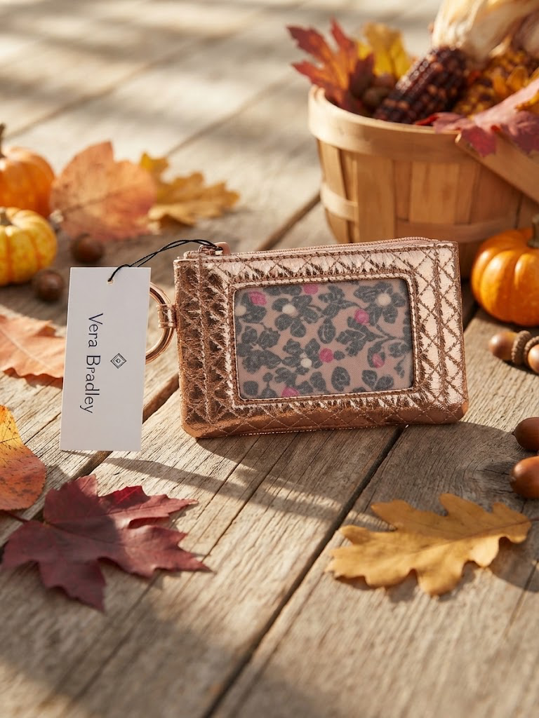 Vera Bradley Iconic ID Zip Rose Gold