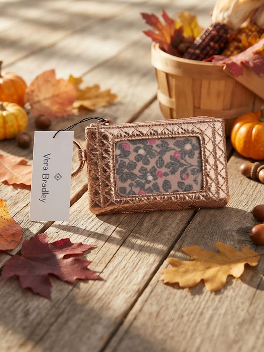 Vera Bradley Iconic ID Zip Rose Gold