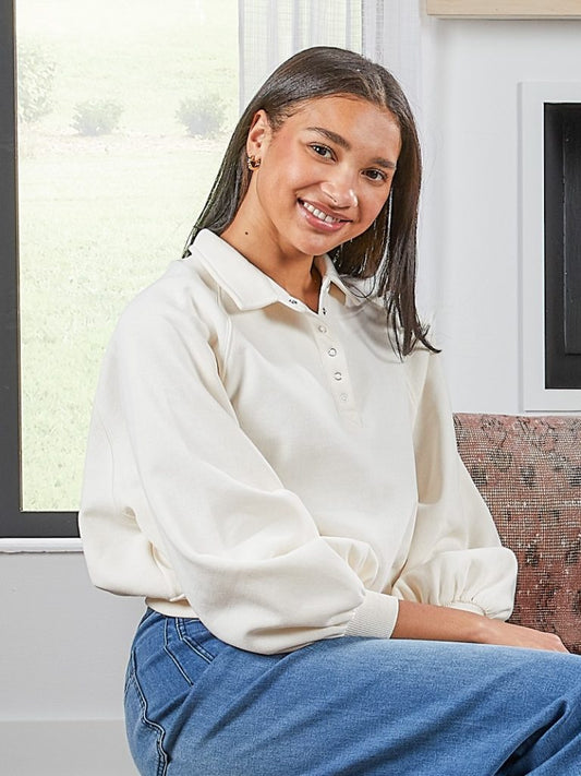 Simply Southern Polo Pullover Pearl